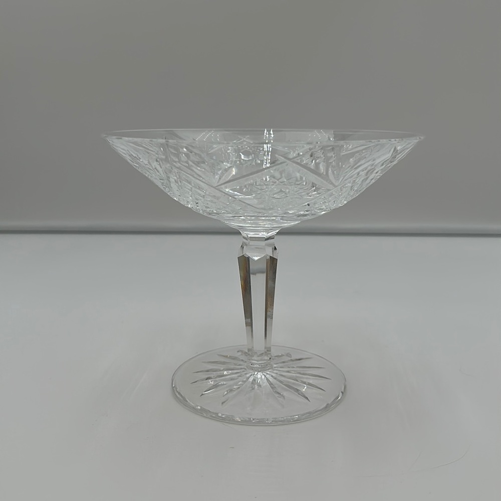 WATERFORD CRYSTAL VINTAGE SIGNED CUT GLASS FOOTED BOWL COMPOTE STEM CANDY DISH